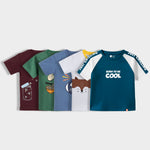 5 Pack Half Sleeves Unisex T-Shirts | Firefly Magic, Korea Love, Little Rockstar, Half And Half, I Am Cool