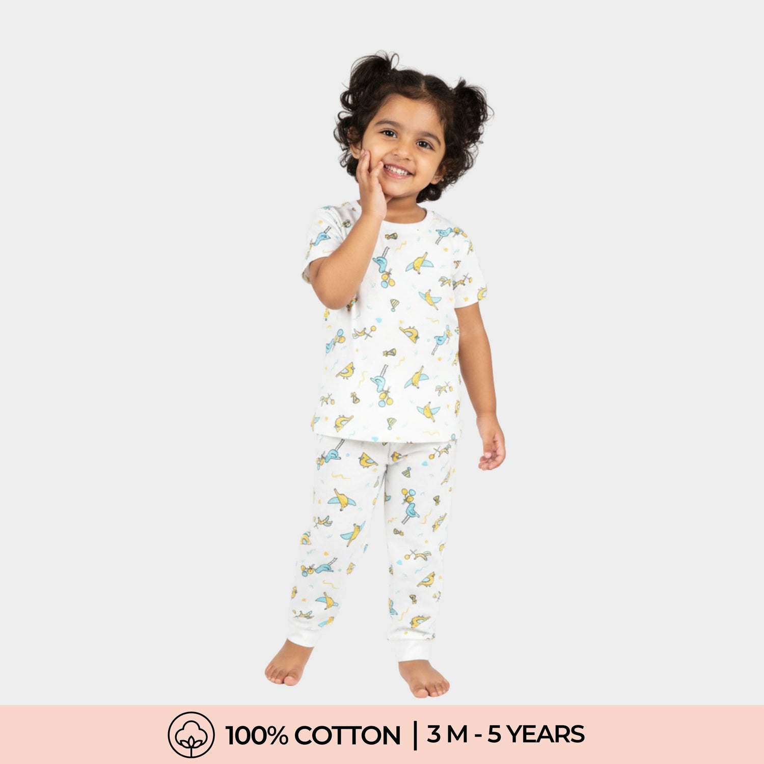 Half Sleeves Unisex Co-ord Set | Bird Day