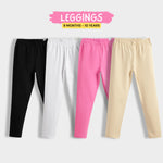 4 Pcs Leggings | Black, White, Beige, Pink