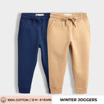 2 Pcs Winter Joggers | Diesel Blue, Brown