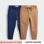2 Pcs Winter Joggers | Blue, Brown