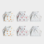 6 Pack Muslin Nappies | Sweet Oranges, Pink Bird, Flower