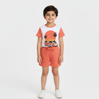 T-Shirt & Shorts Unisex Co-ord Set | Car Ride