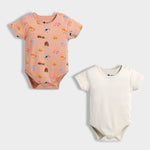 2 Pcs Half Sleeves Bodysuit | Farm, Off White