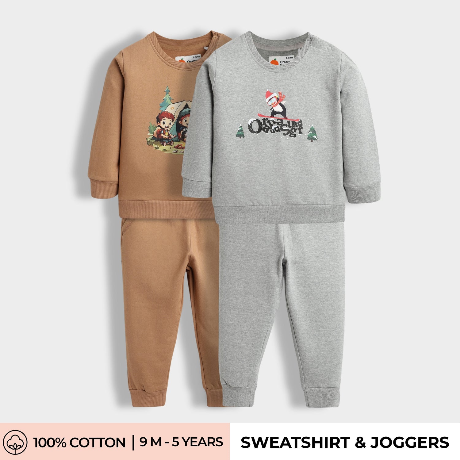 2 Pack Sweatshirt & Joggers | Snow Penguin, Camp Buddies