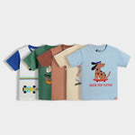 5 Pack Half Sleeves Unisex T-Shirts | Formula Racing, Korea, Ride And Roll, Plane, Pup Ride