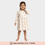 Long Sleeves Printed Dress | Orange Heaven