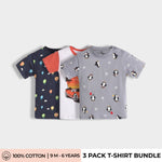 3 Pack Half Sleeves T-Shirt | Hot Air, Car Ride, Penguin