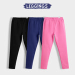 3 Pcs Leggings | Black, Royal Blue, Pink