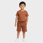 T-Shirt & Shorts Unisex Co-ord Set | Brown