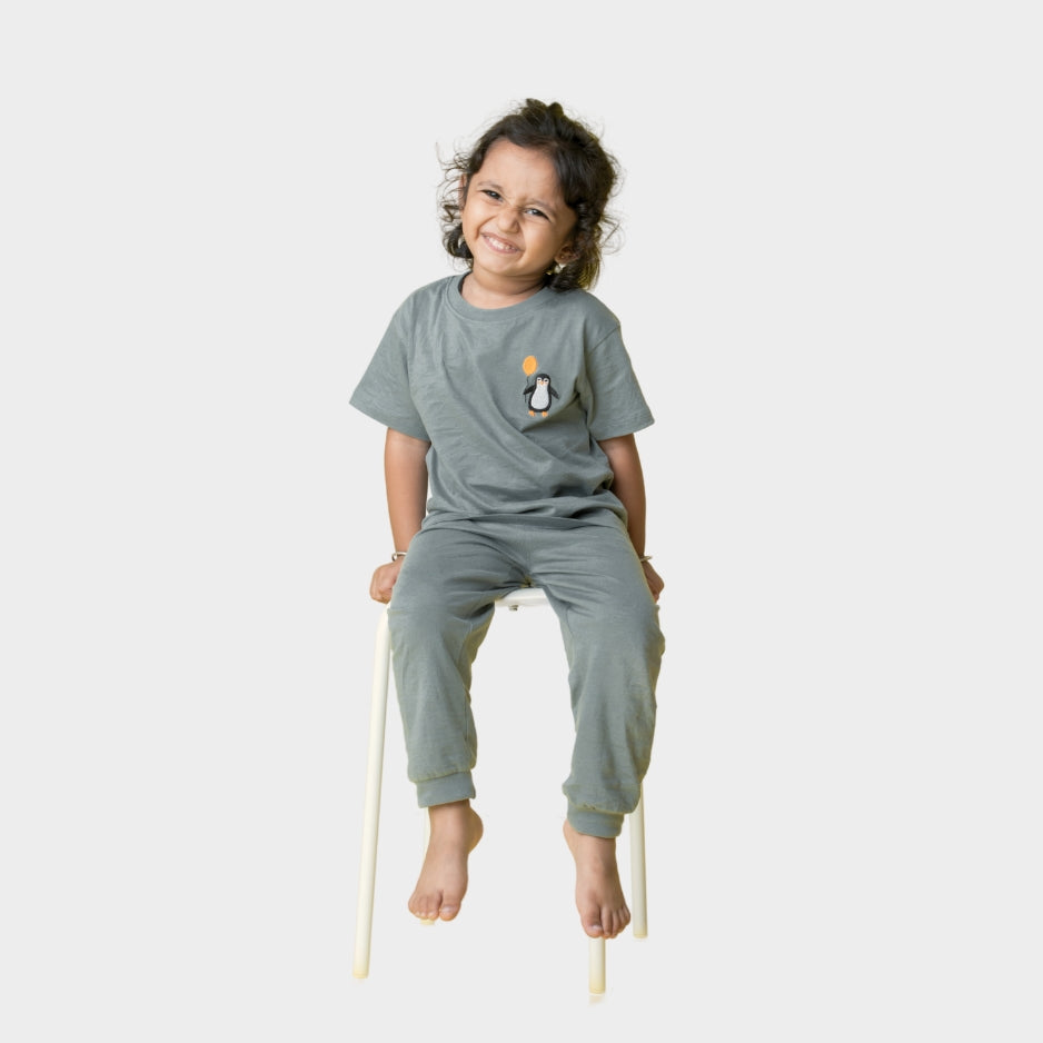 Half Sleeves Unisex Co-ord Set | Penguin Float