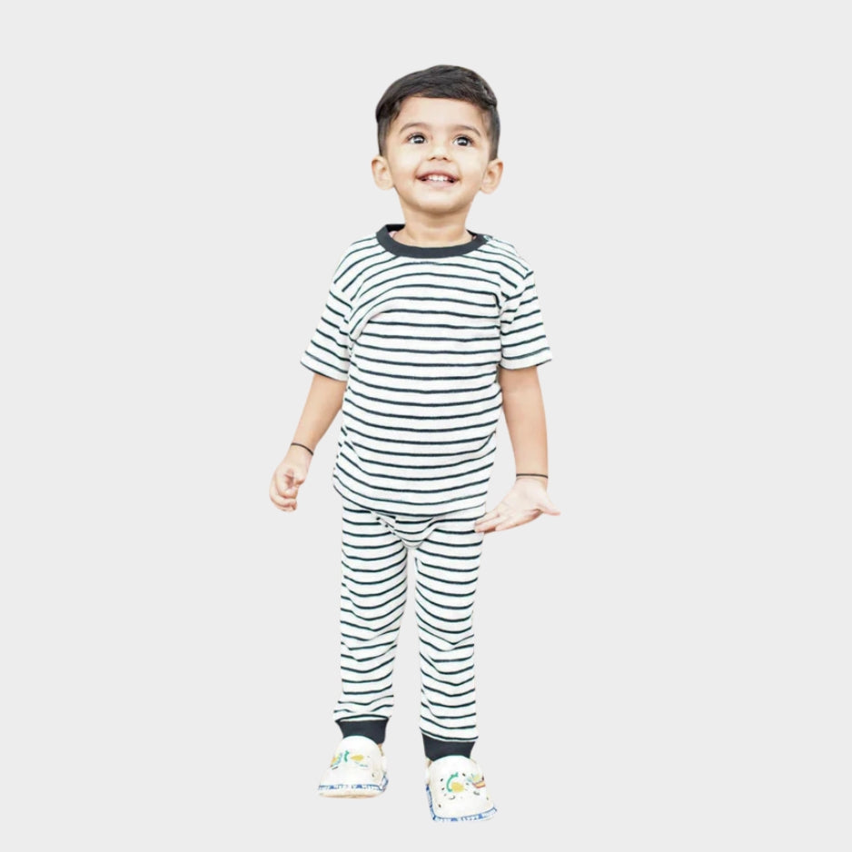 Half Sleeves Unisex Co-ord Set | Zebra Stripes