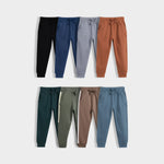 8 Pcs Cotton Joggers | Black, Blue, Grey, Brown, Bottle Green, Biscuit Brown, Olive Green, Air Force Blue
