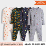 4 Pack Full Sleeves Unisex Co-ord Set | Cheetah, Hot Air, Oranges & Penguin