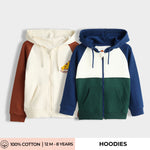 2 Pack Winter Hoodies | Pizza, Color Block Green