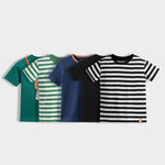 5 Pack Half Sleeves Unisex T-Shirts | Mini Camera, Green Stripes, Diesel Blue, Black, Black Stripes