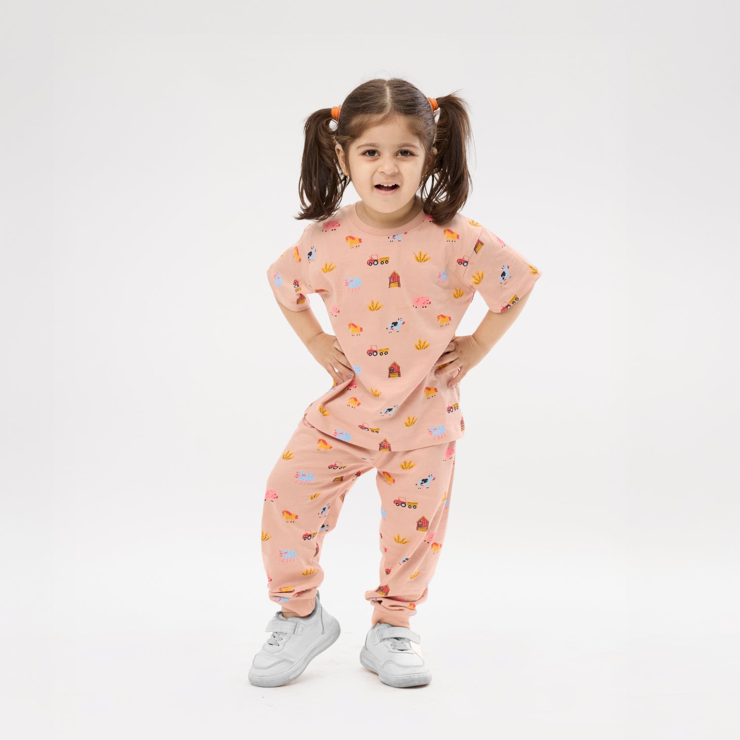 Half Sleeves Unisex Co-ord Set | Farm Animals
