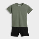 T-Shirt & Shorts Unisex Co-ord Set | Olive Green