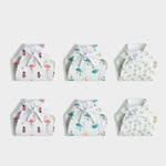 6 Pack Muslin Nappies | Pink Bird, Half Moon, Jolly Giraffe