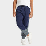 Cotton Joggers | Colour Block Navy