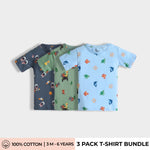 3 Pack Half Sleeves T-Shirt | Space, Jungle & Underwater