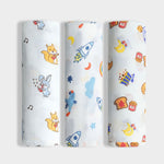 3 Pack Muslin Swaddle | Jungle Jingles, Starry, Breakfast
