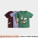 3 Pack Half Sleeves Unisex T-Shirts | Firefly Magic, Popcorn, Korea