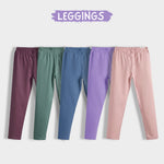 5 Pcs Leggings | Dusty Pink, Green, Air Force Blue, Lavender, Rose Pink
