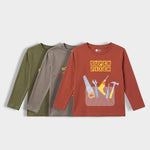 3 Pack Full Sleeves Unisex T-Shirts | Crocooldile, Backpack Beast, Super Fixer