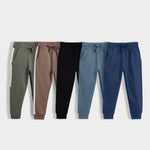 5 Pcs Cotton Joggers | Colour Block Olive, Biscuit Brown, Black, Air Force Blue, Royal Blue