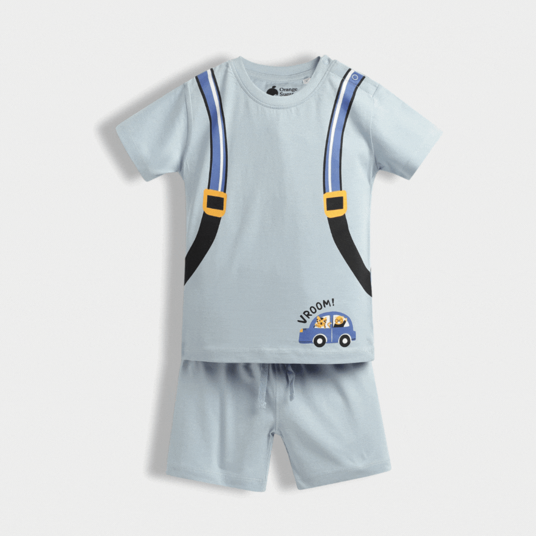 T-Shirt & Shorts Unisex Co-ord Set | Back Pack