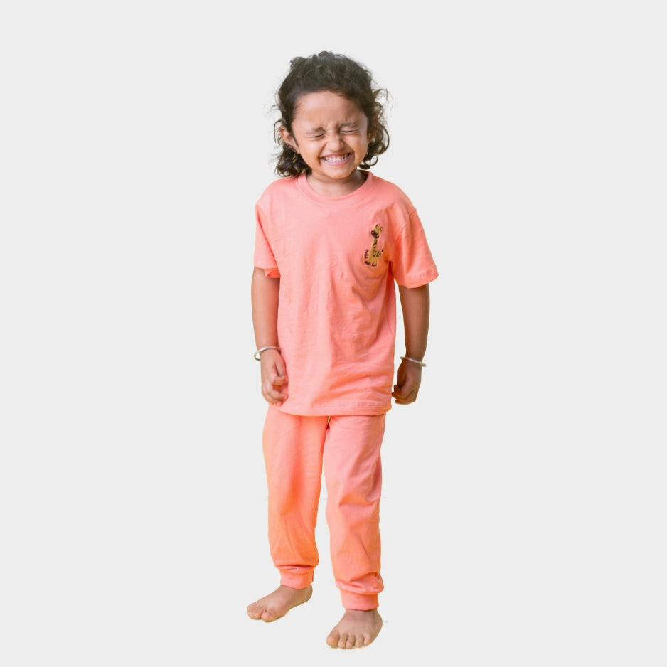 Half Sleeves Unisex Co-ord Set | Giraffe Joy