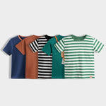 5 Pack Half Sleeves Unisex T-Shirts | Diesel Blue, Brown, Black Stripes, Mini Camera, Green Stripes