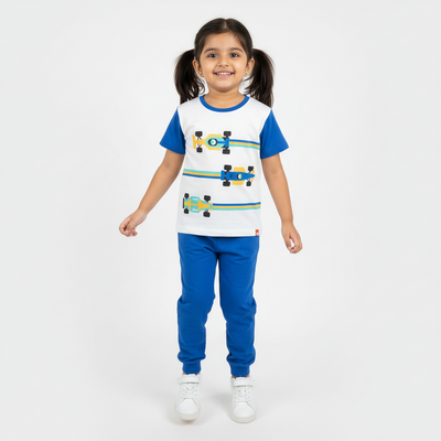 Half Sleeves Unisex T-Shirt & Joggers Set | Formula Racing