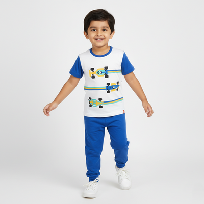 Half Sleeves Unisex T-Shirt & Joggers Set | Formula Racing