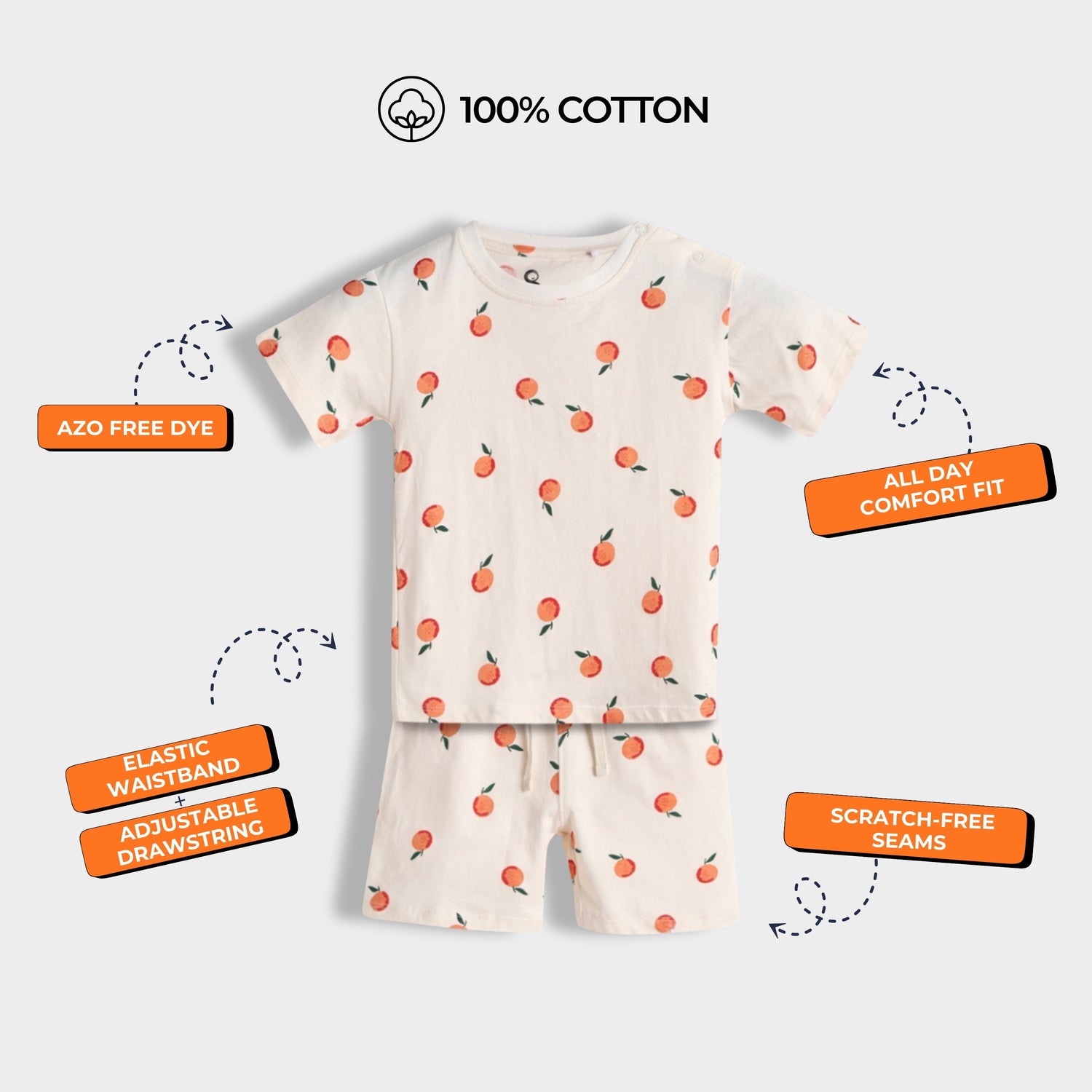 3 Pack T-Shirt & Shorts Unisex Co-ord Set | Oranges, Penguin & Hot Air