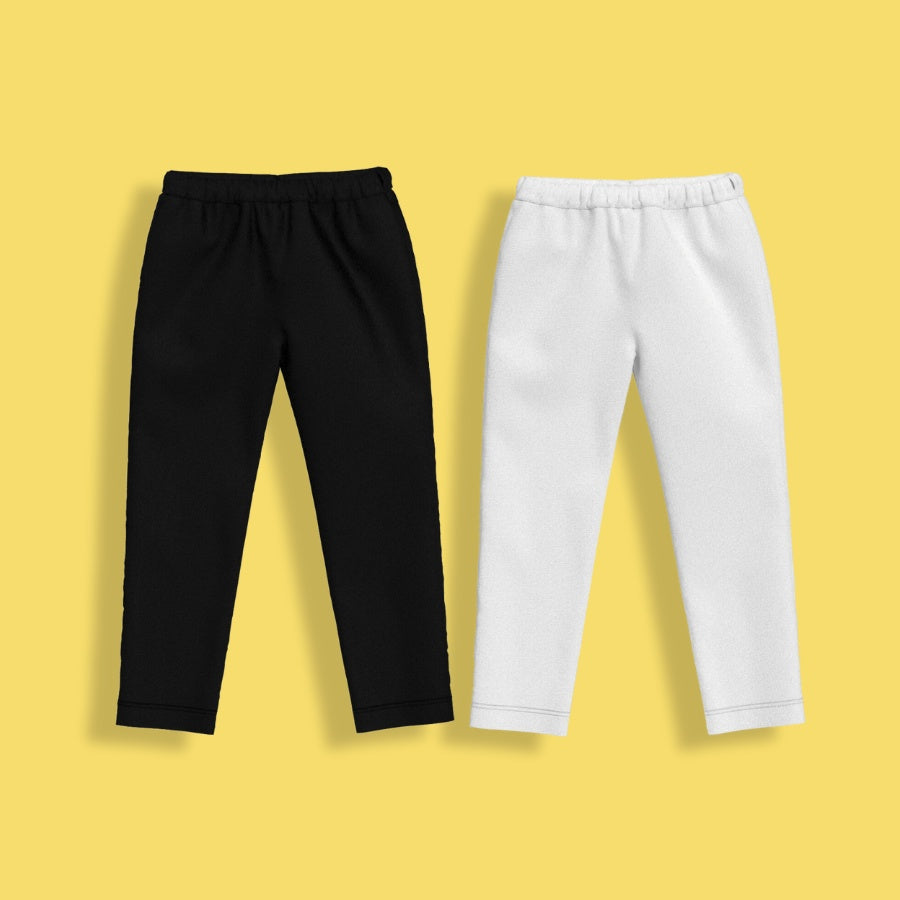 2 Pcs Leggings | Black, White