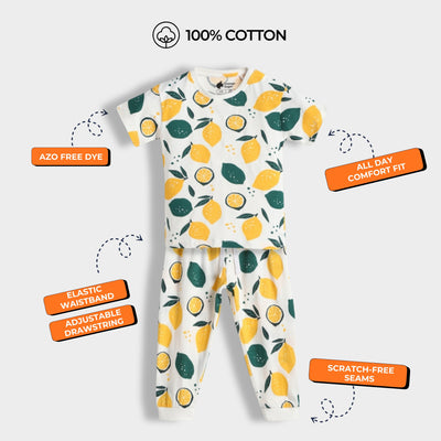 Half Sleeves Unisex Co-ord Set | Lemon Joy