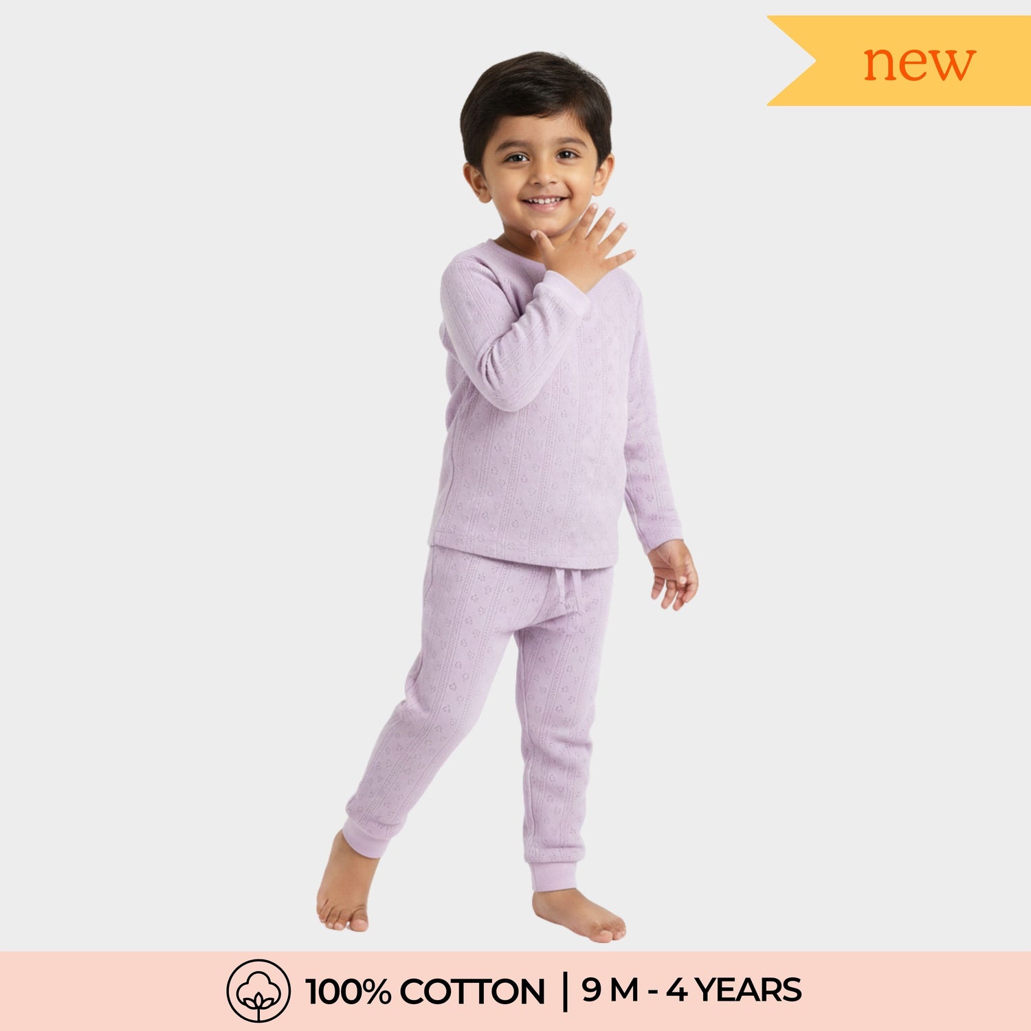 Full Sleeves Unisex Co-ord Set | Pointelle Lavender