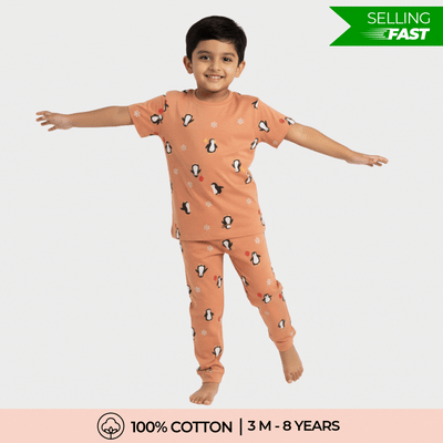 Half Sleeves Unisex Co-ord Set | Penguin Chill