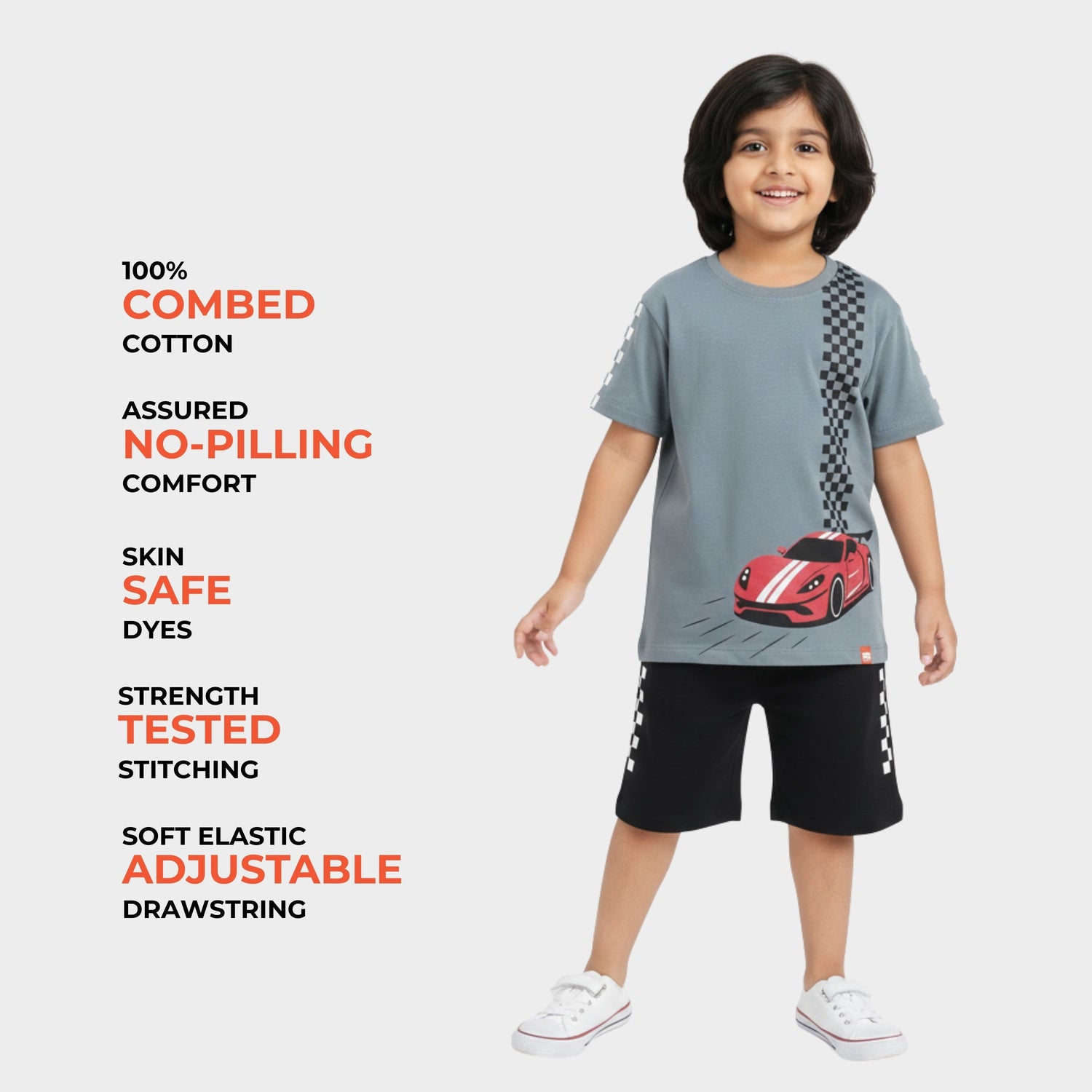 4 Pack T-Shirt & Shorts Unisex Co-ord Set | Little Zoo, Race Day, Rockstar, Music Buddy