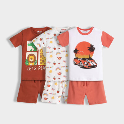 3 Pack T-Shirt & Shorts Unisex Co-ord Set | Zoo, Gardening, Car Ride