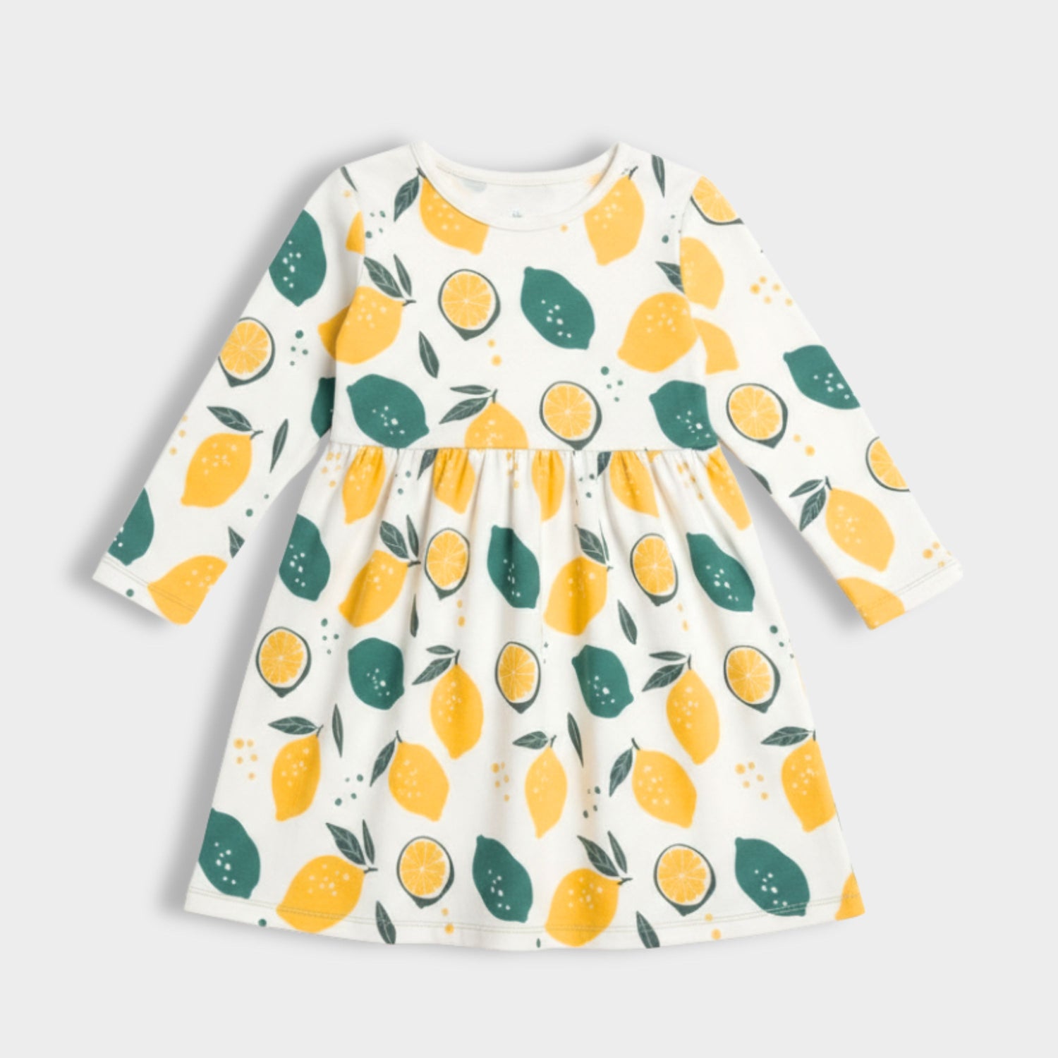 Long Sleeves Printed Dress | Lemon Joy