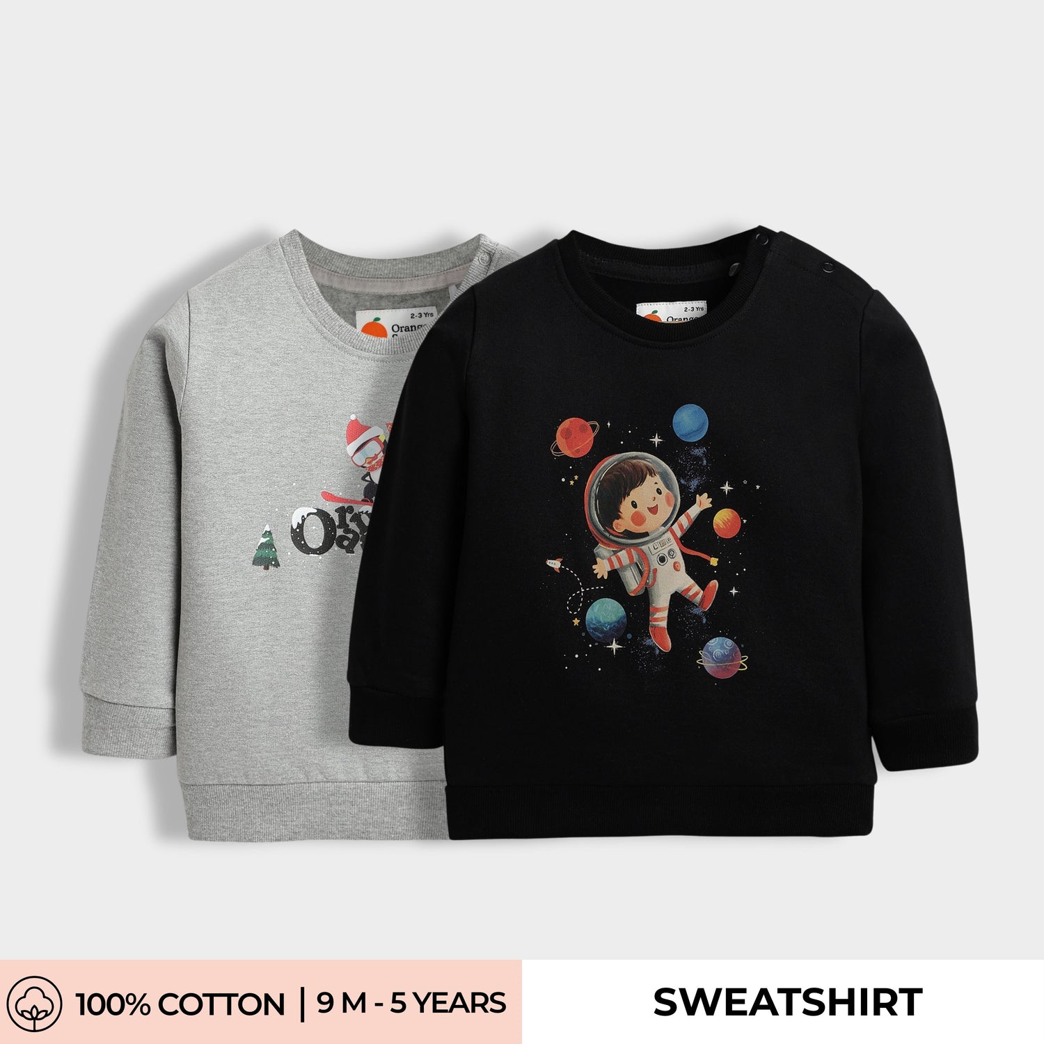 2 Pack Sweatshirts | Snow Penguin, Space Kid