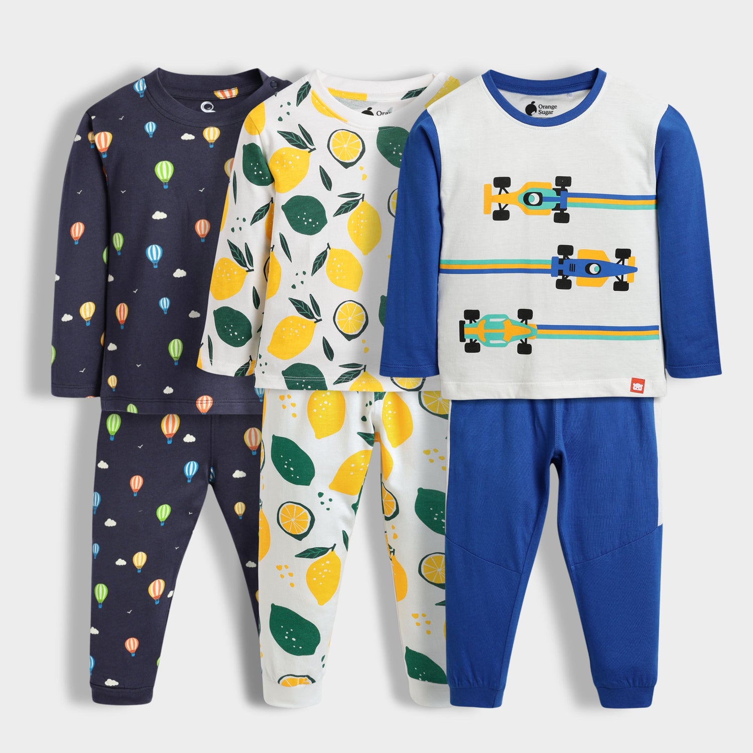 3 Pack Full Sleeves Unisex Co-ord Set | Hot Air, Lemon, Racing