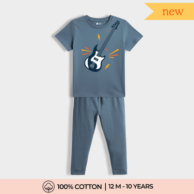 Half Sleeves Unisex T-Shirt & Joggers Set | Little Rockstar