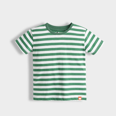 Half Sleeves Tee | Green Stripes