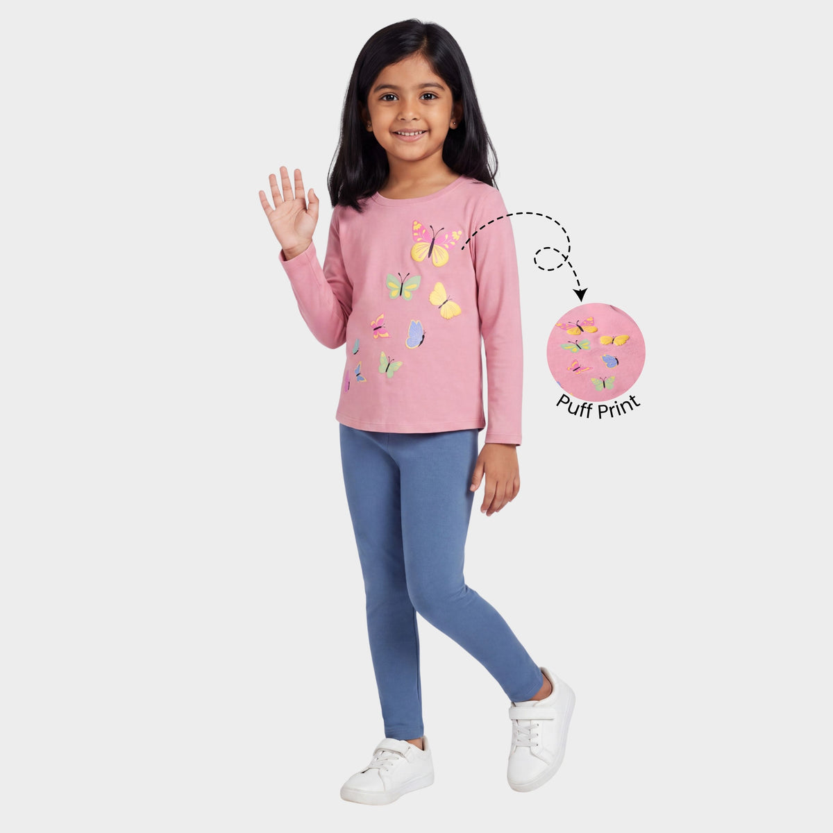 Full Sleeves Girls Top & Leggings Set | Wings Of Joy