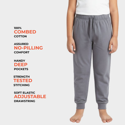 2 Pcs Cotton Joggers | Grey, Blue
