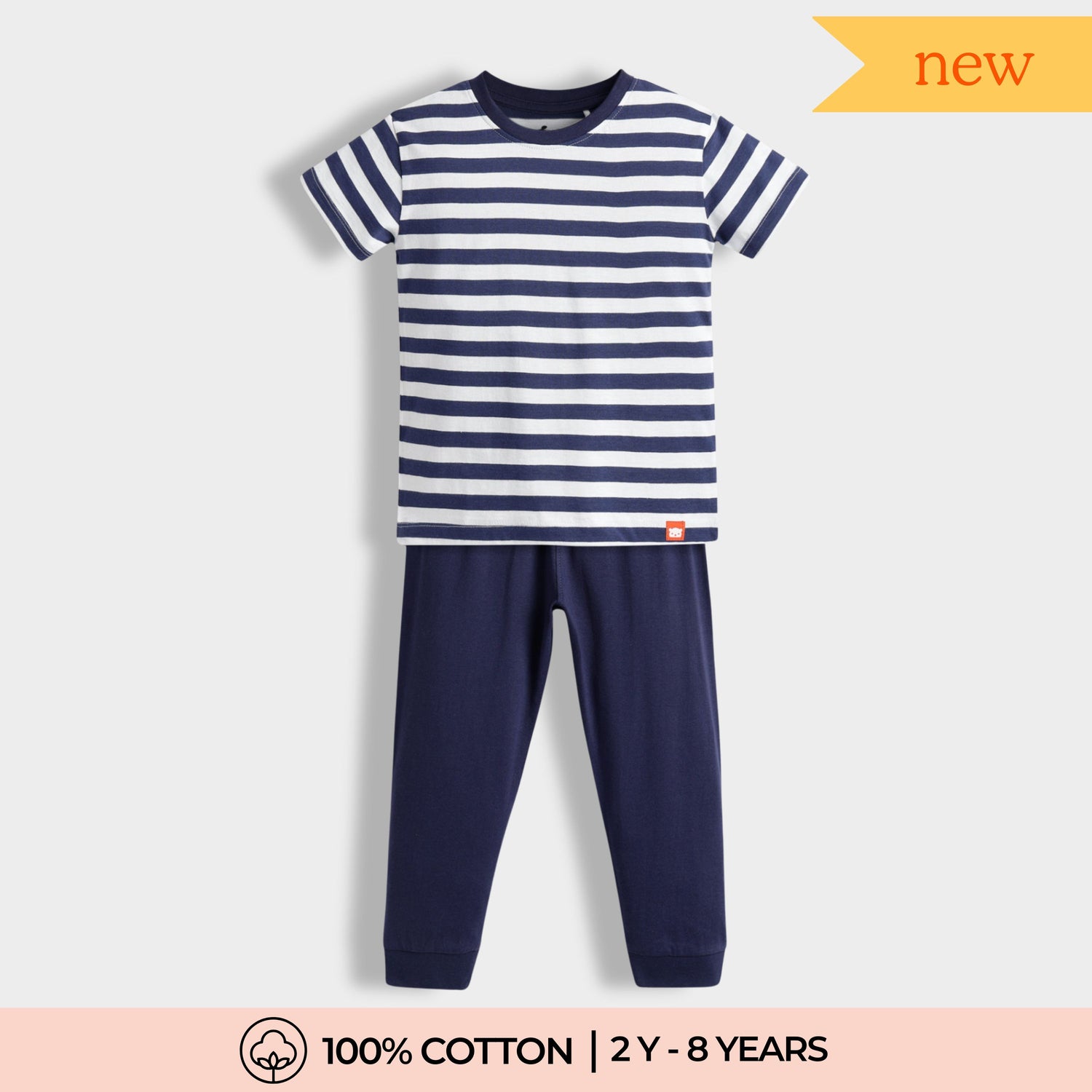 Half Sleeves Unisex Co-ord Set | Blue Stripes